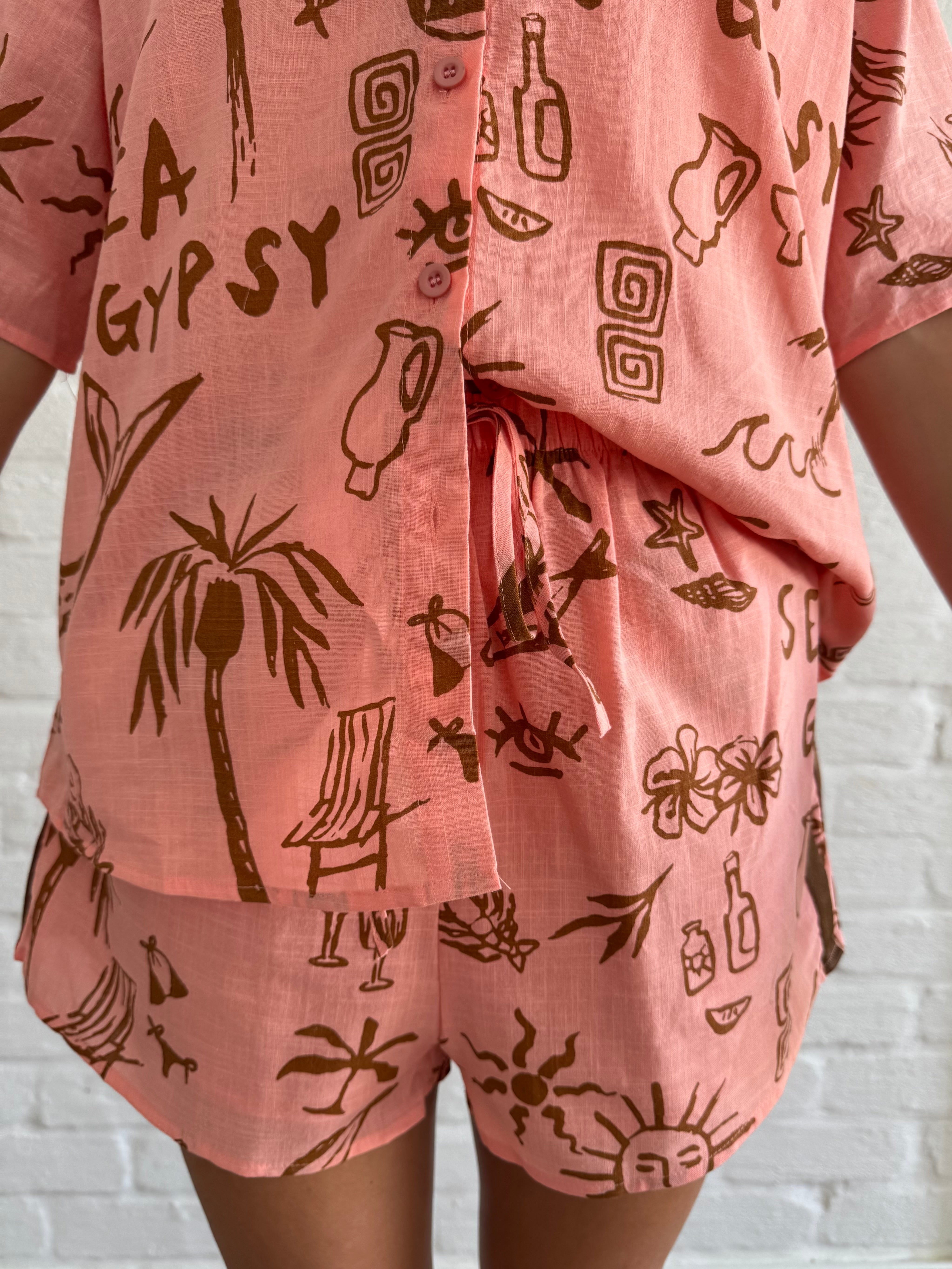 Gypsy racer short set (Coral)