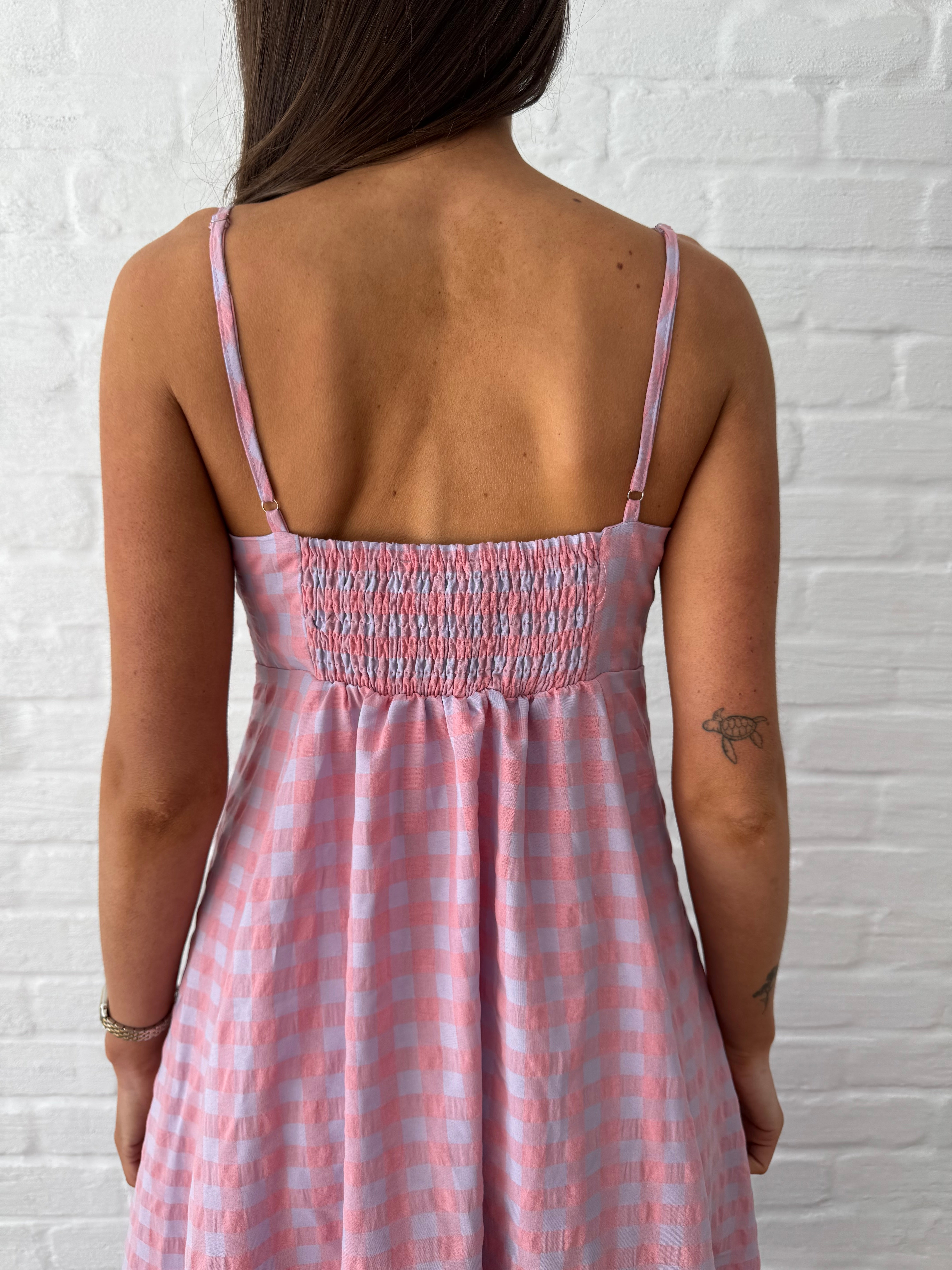 Candy gingham midi dress