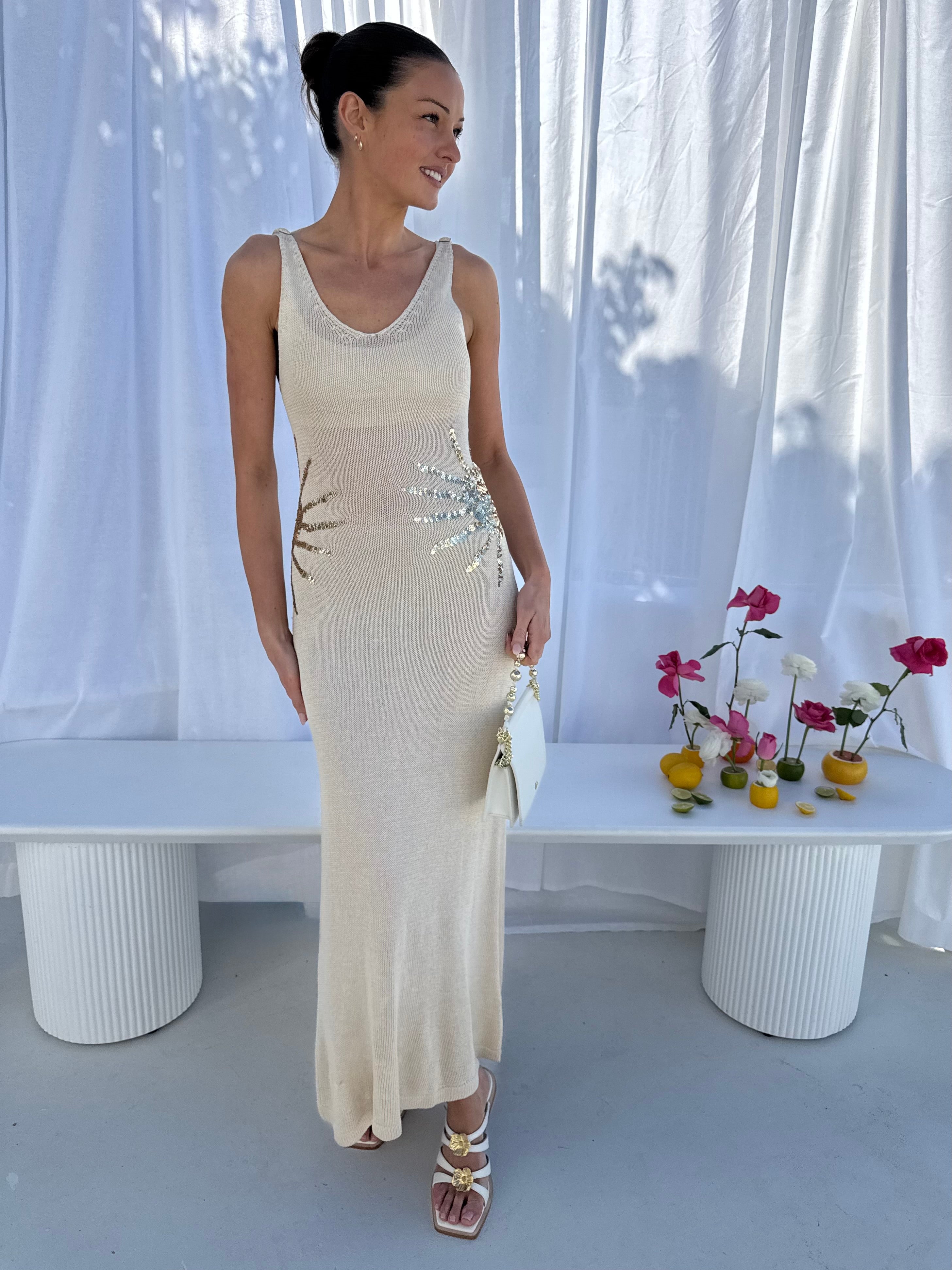 Solar radiance maxi dress (Natural)