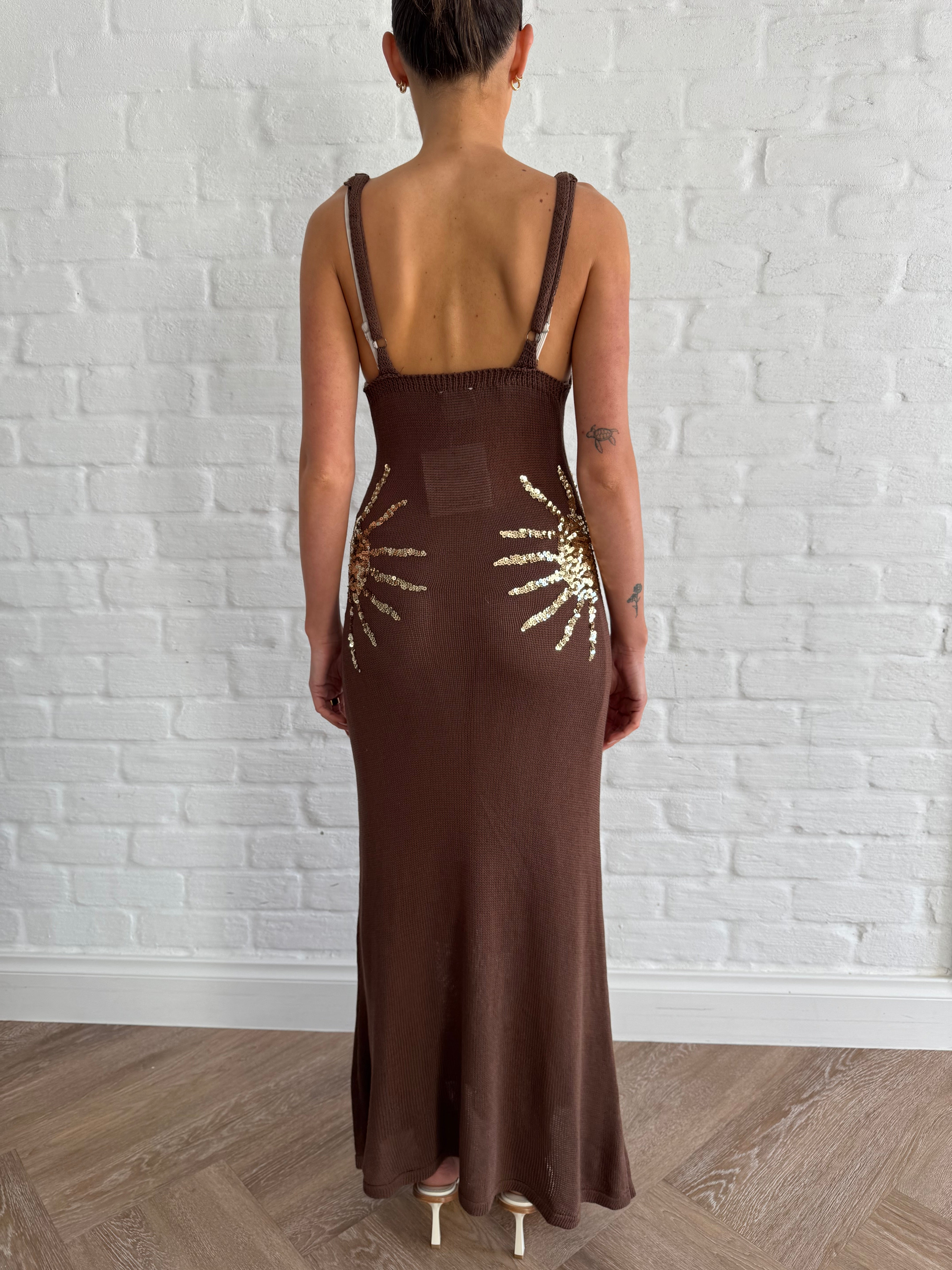 Solar radiance maxi dress (Brown)