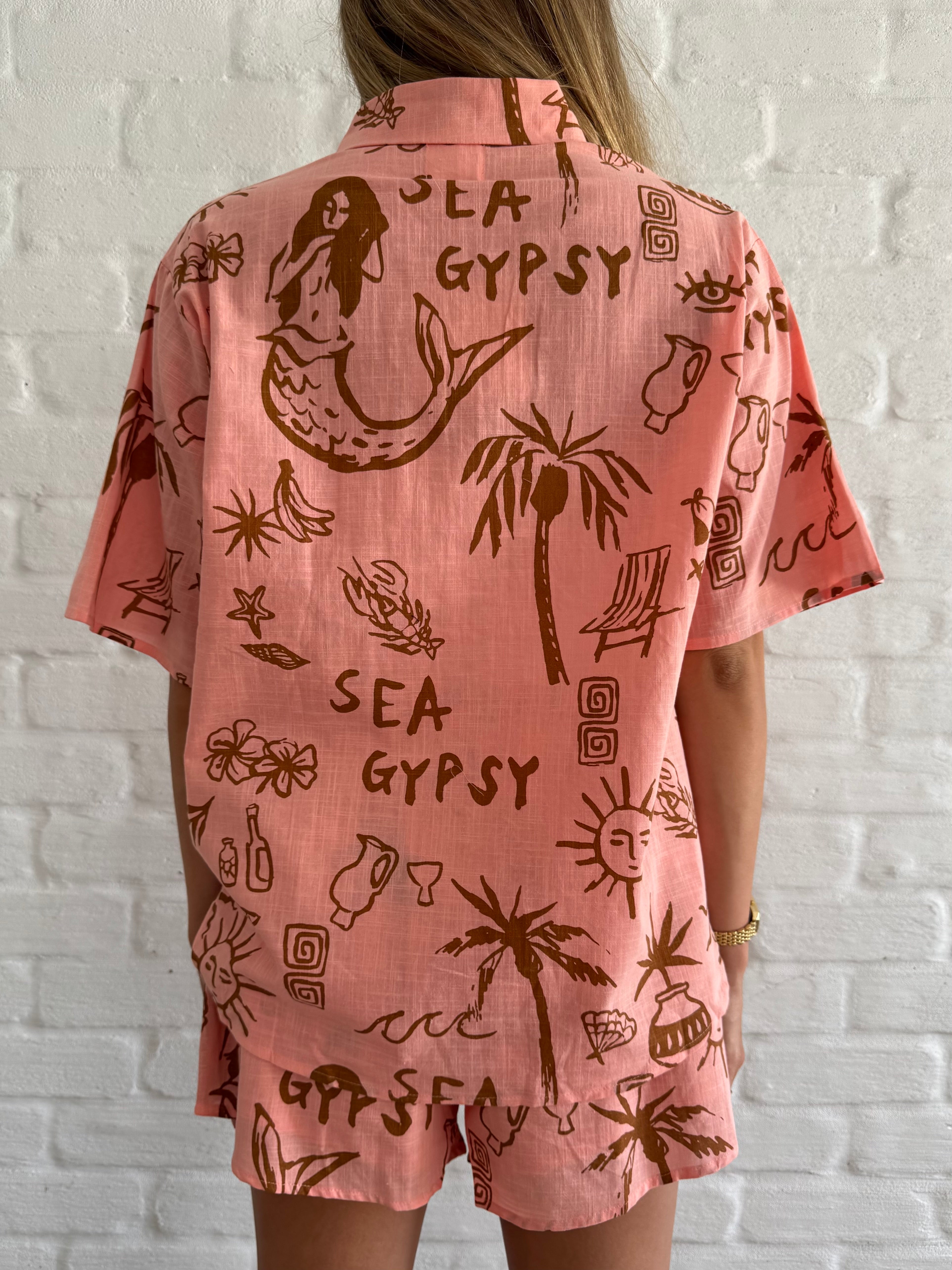 Gypsy racer short set (Coral)