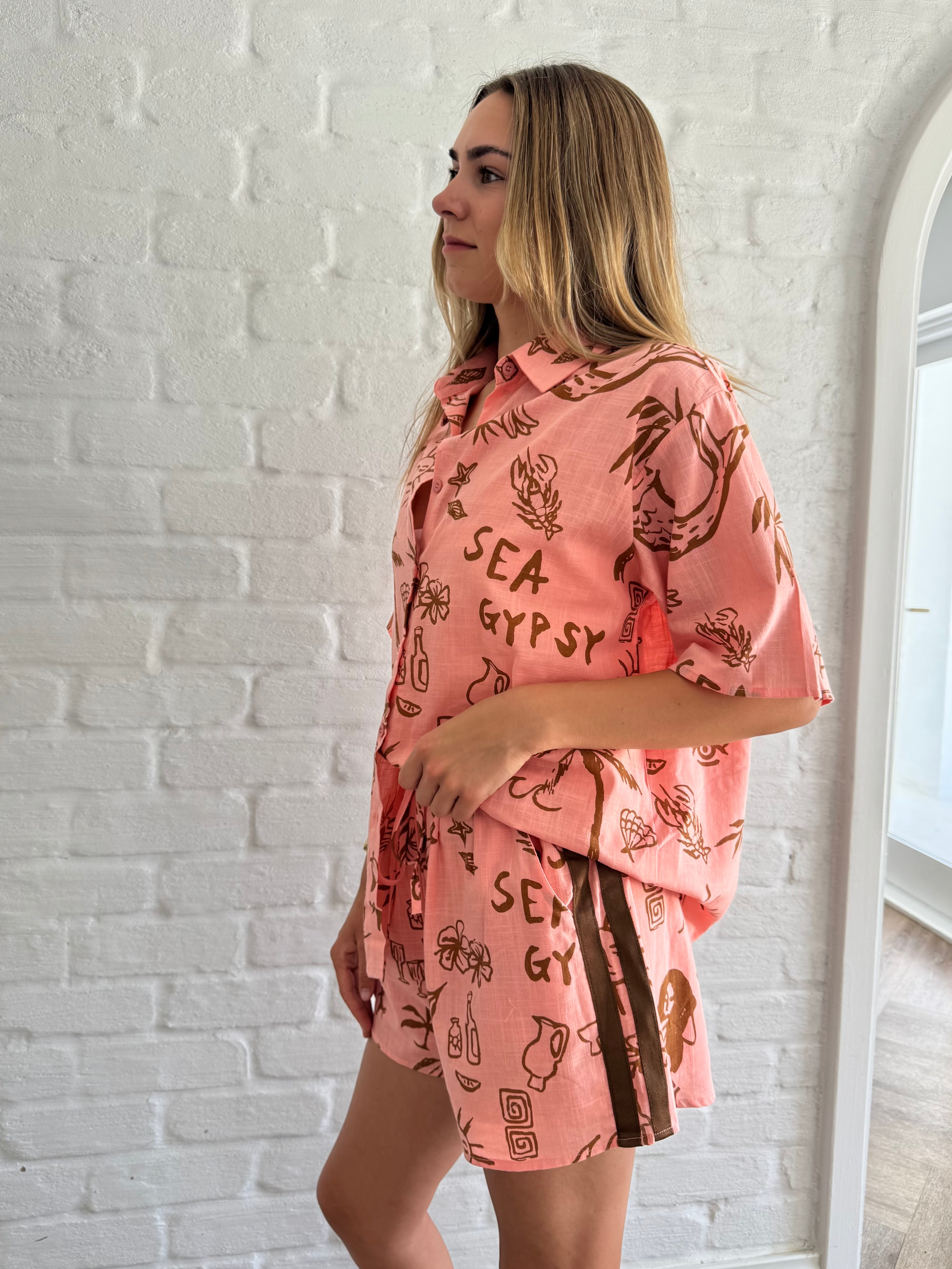Gypsy racer short set (Coral)