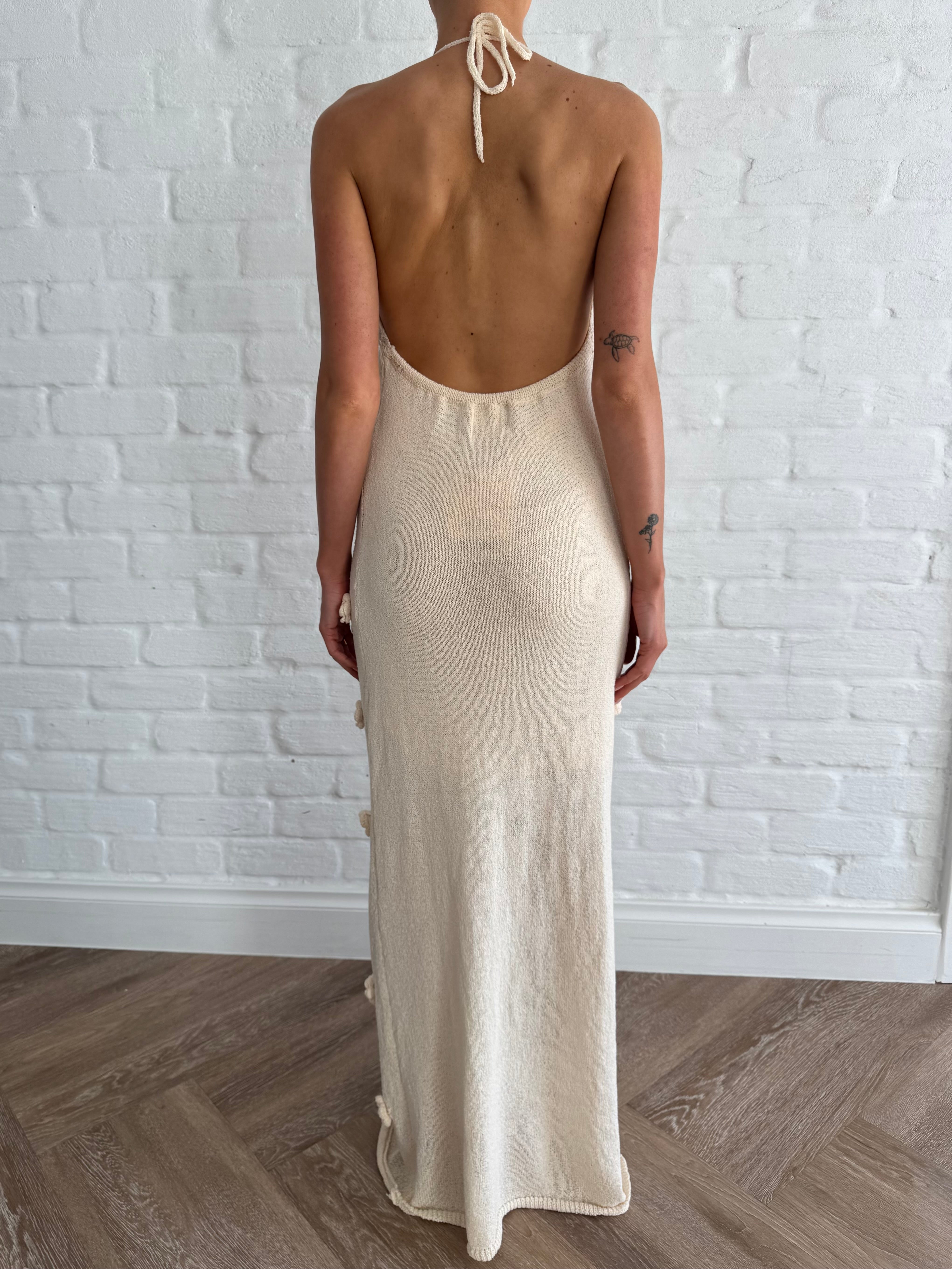 Petal drift halter dress