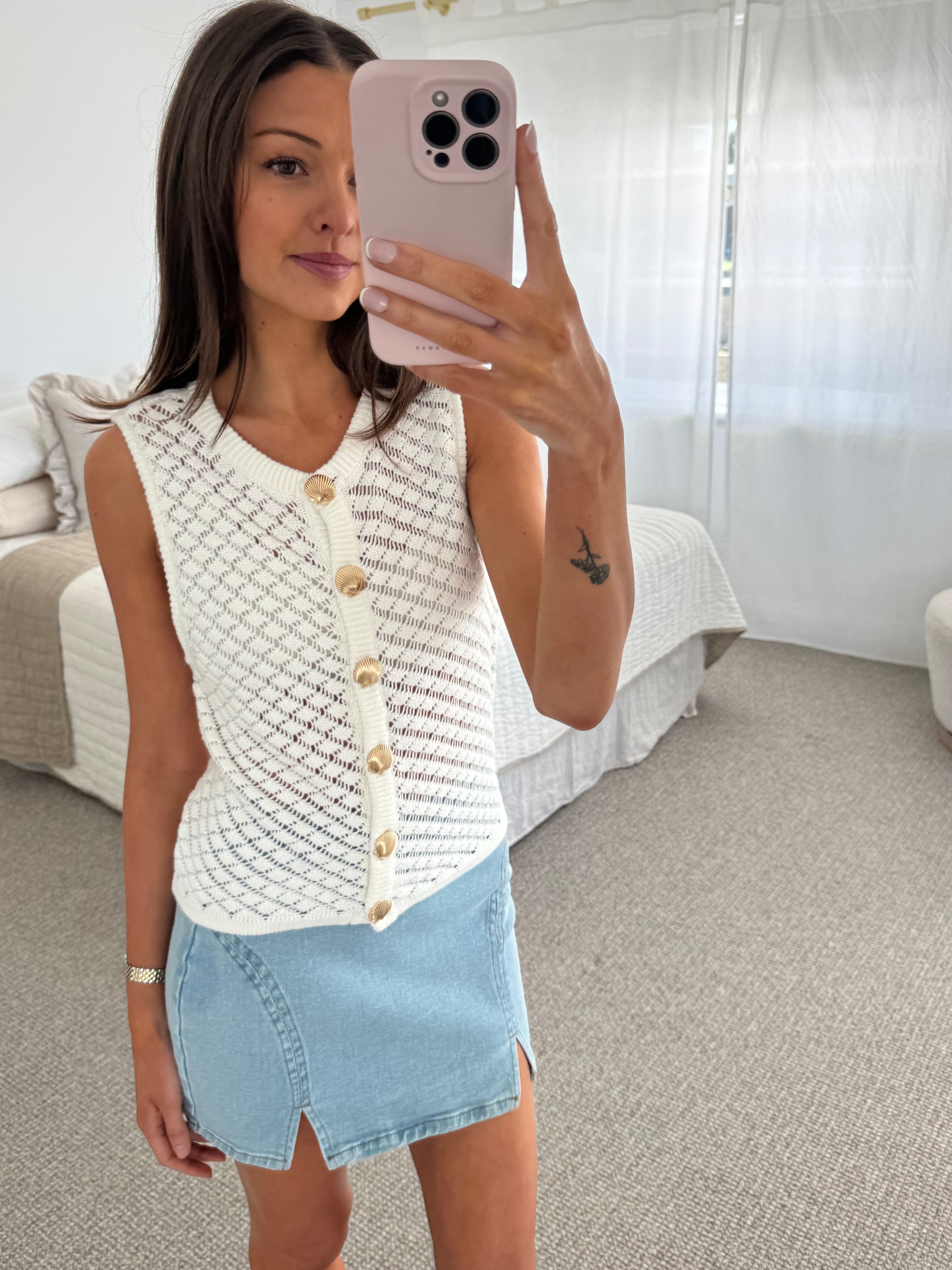 Coastal charm knit (White)