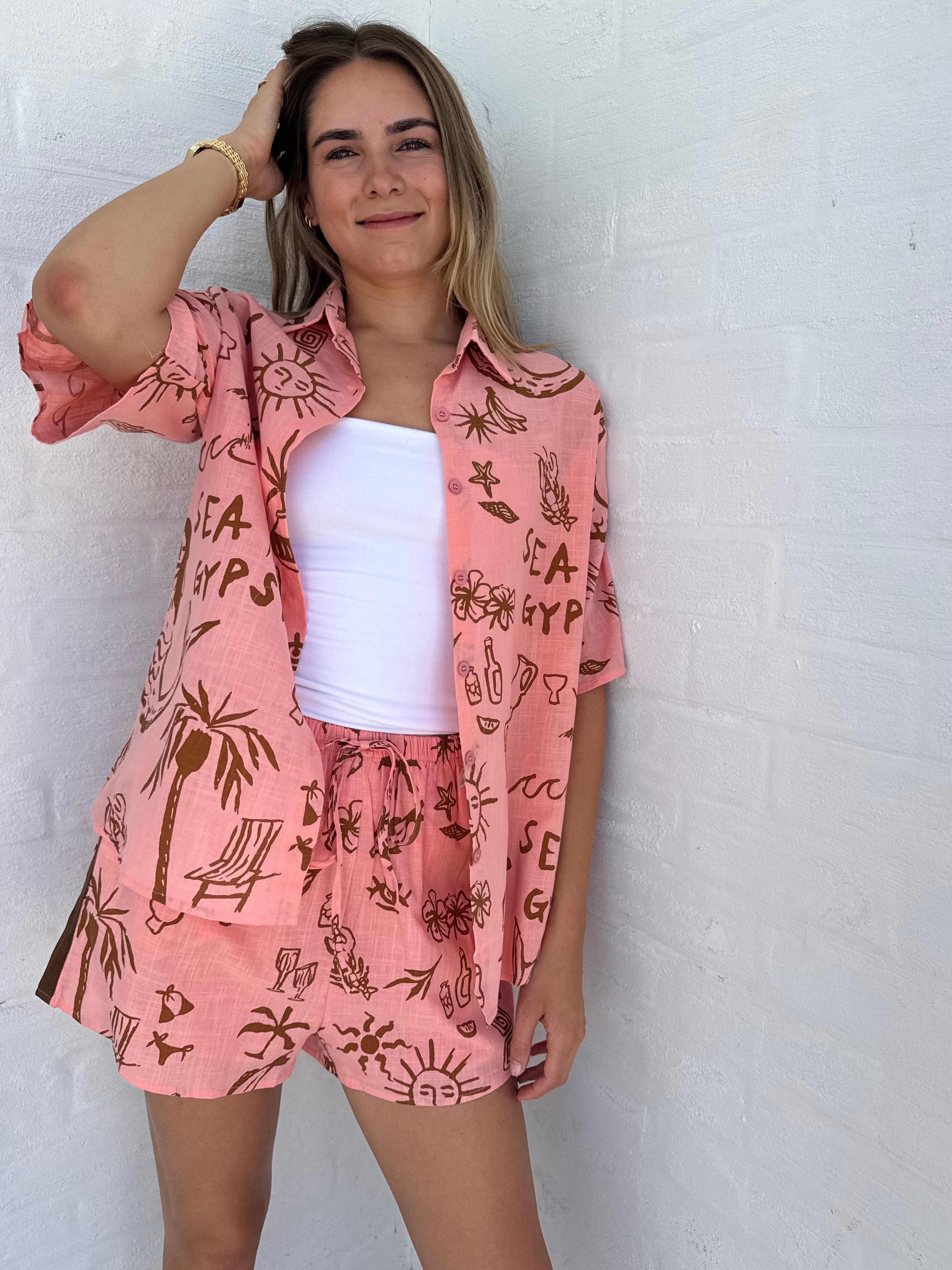 Gypsy racer short set (Coral)