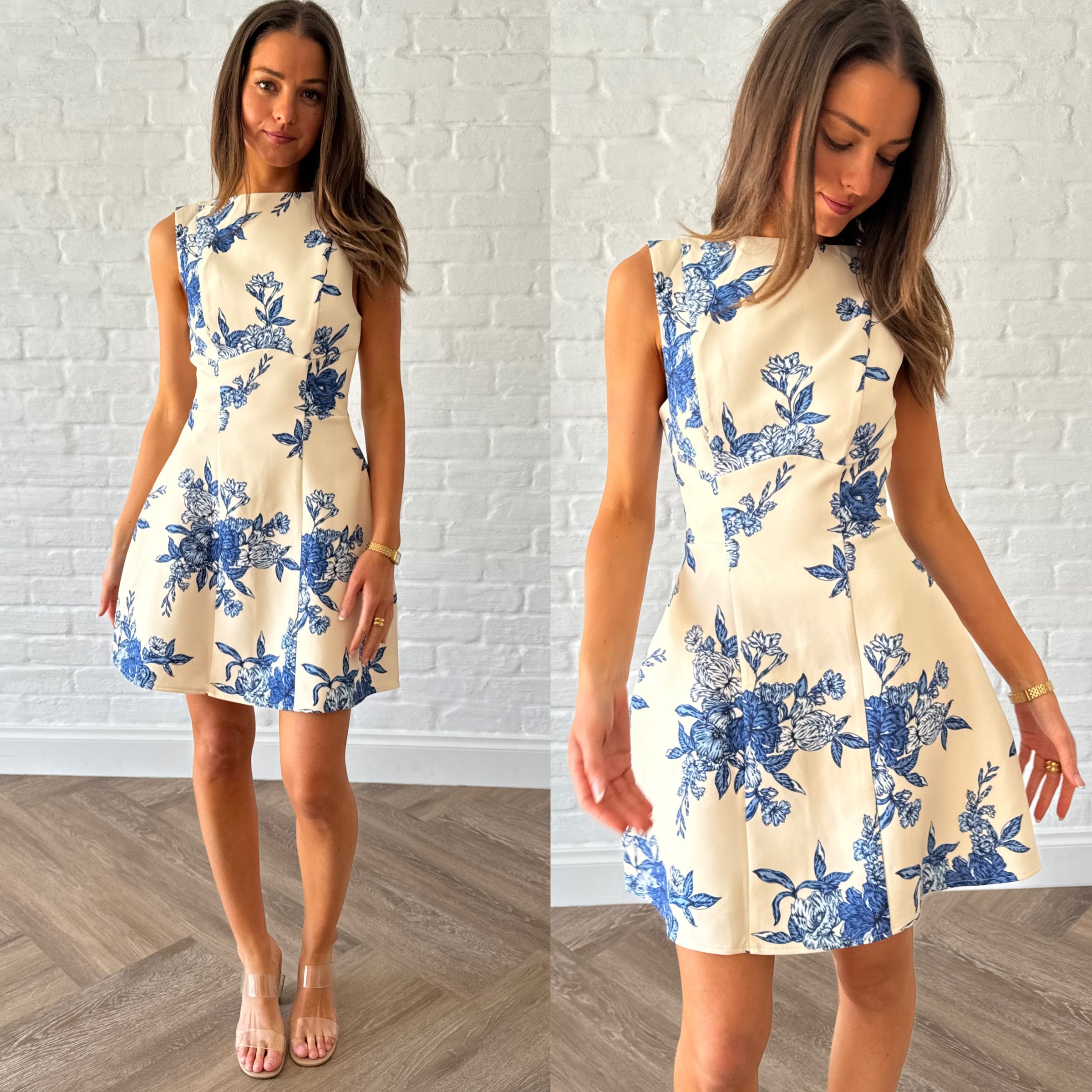 Audrey Floral Dress / Blue