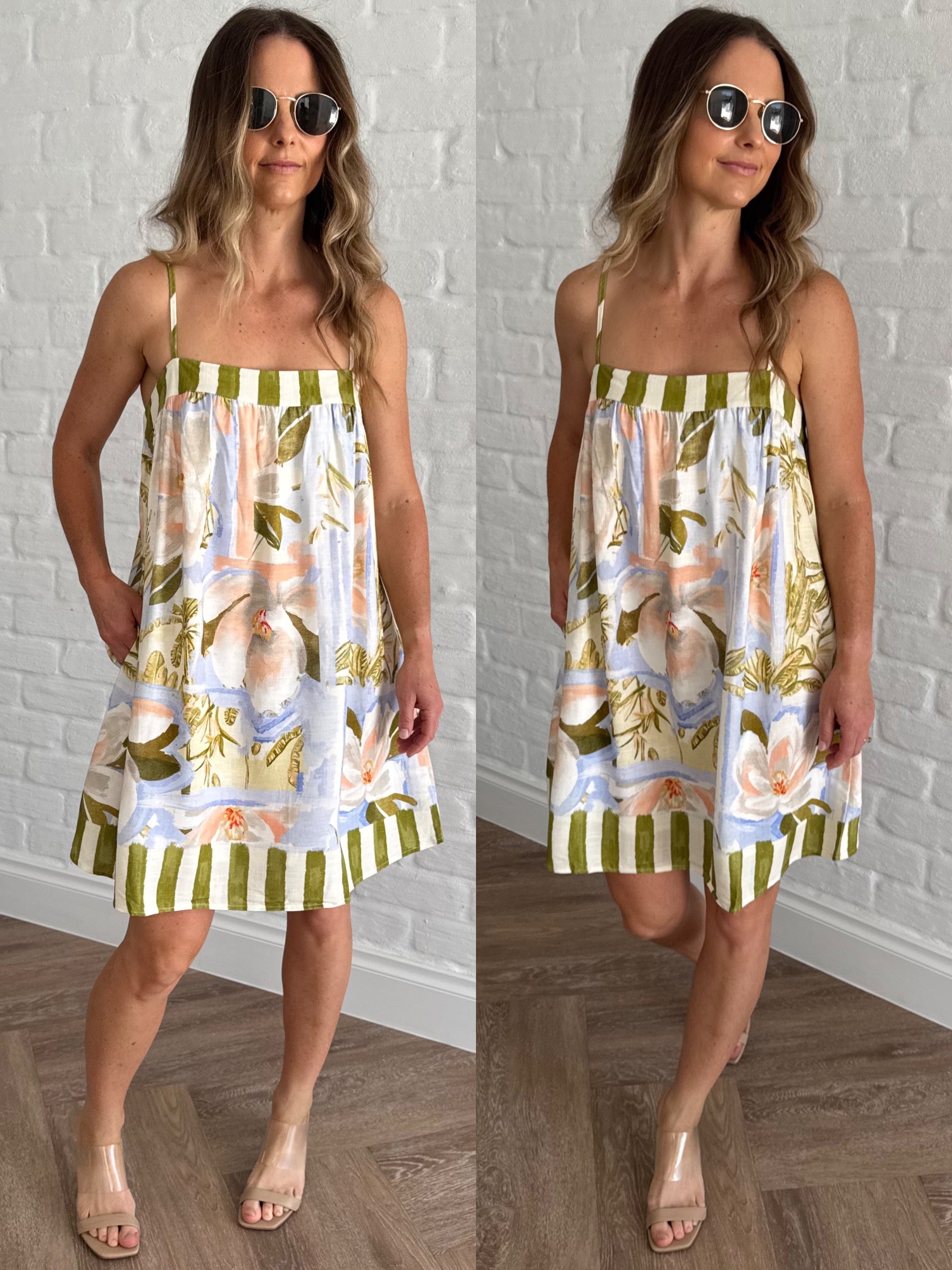 Olive groove dress