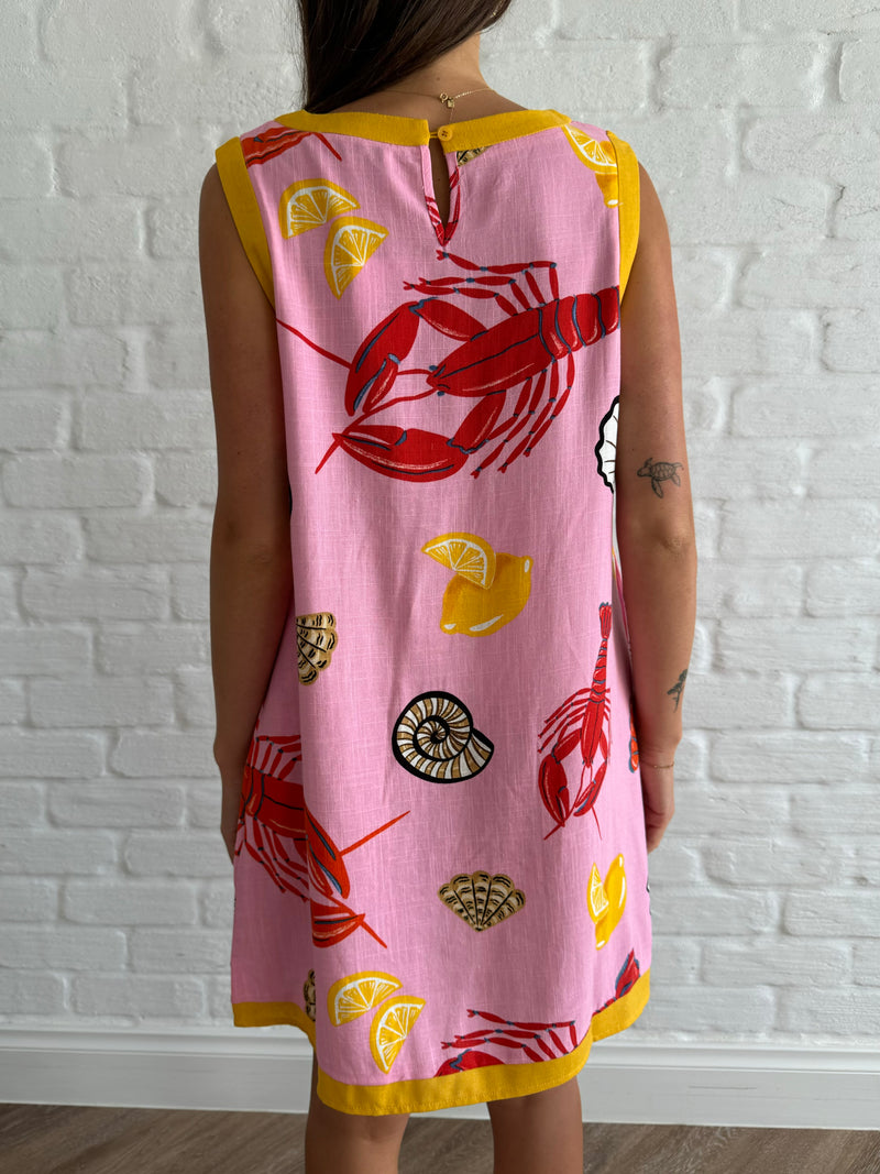 Zesty shell shift dress