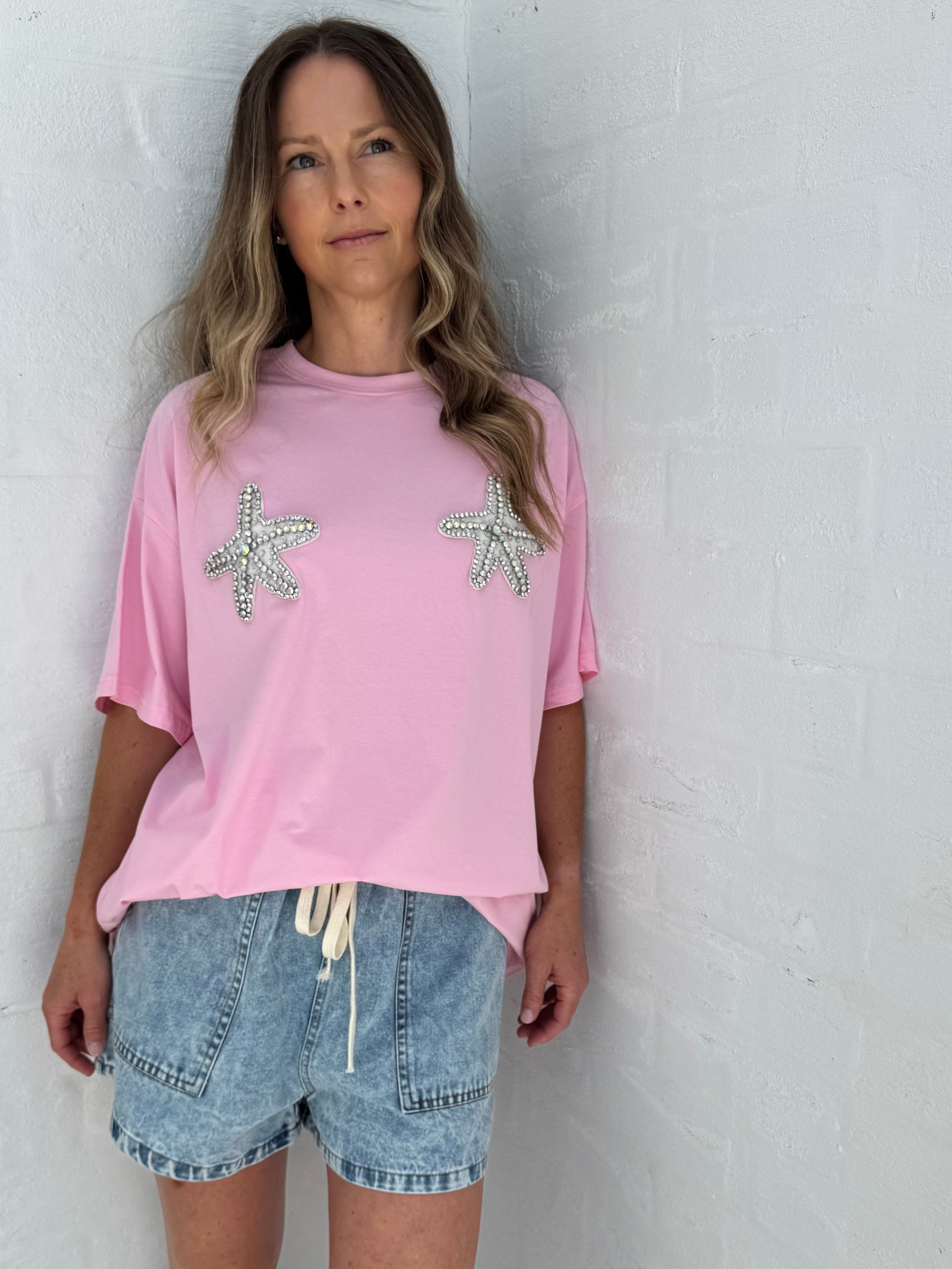 Starfish tee (Candy pink)