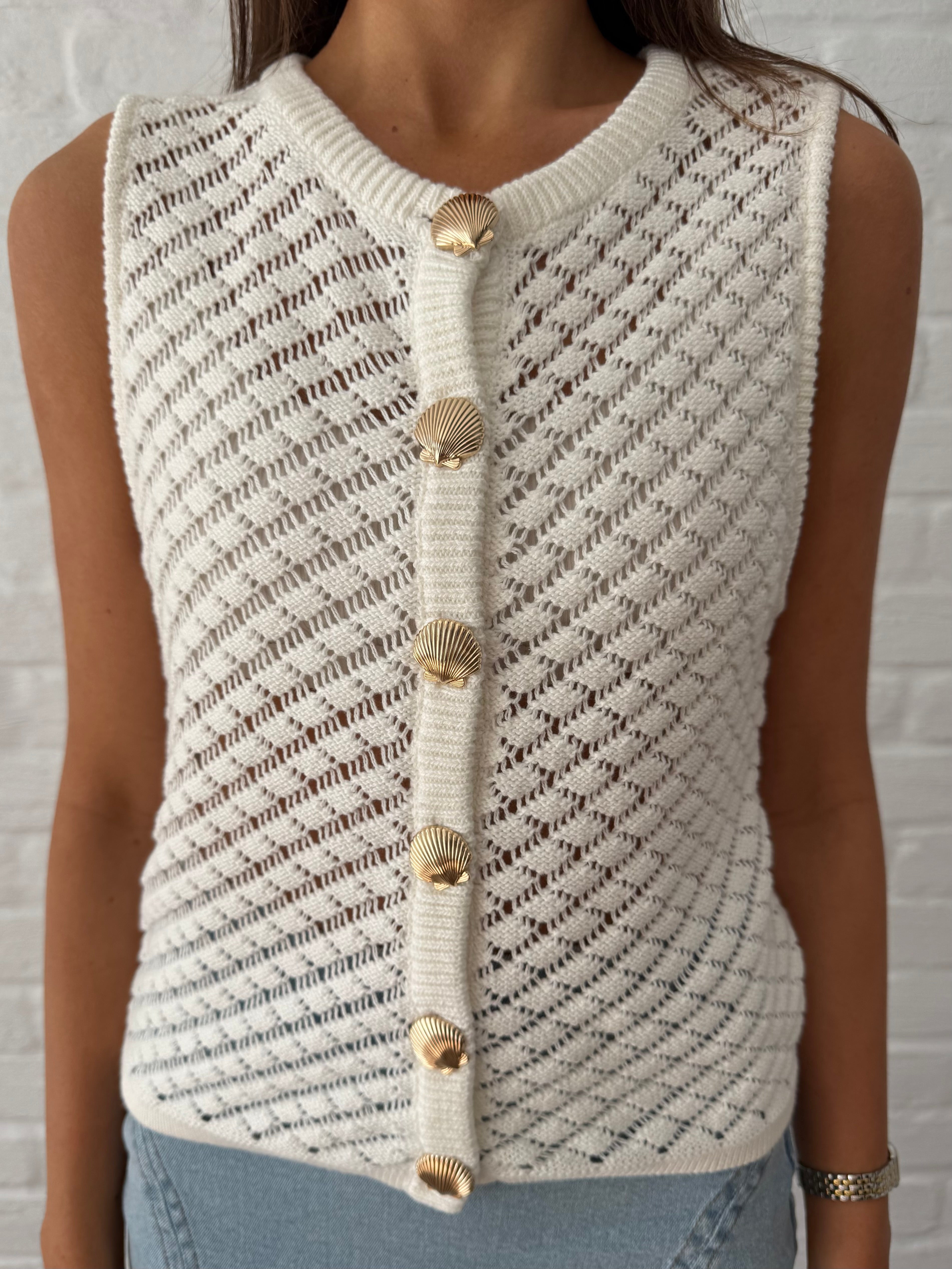Coastal charm knit (White)