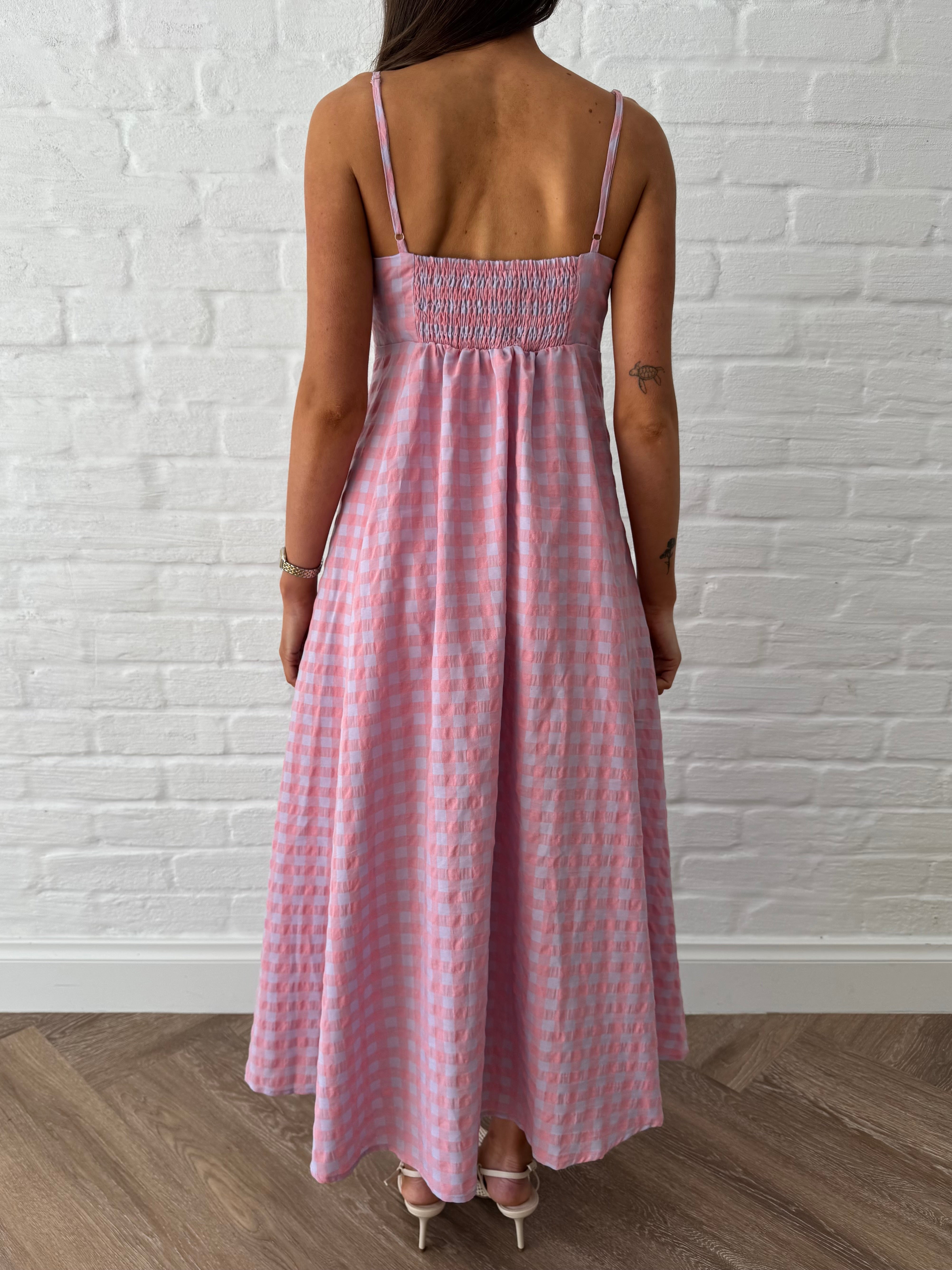Candy gingham midi dress
