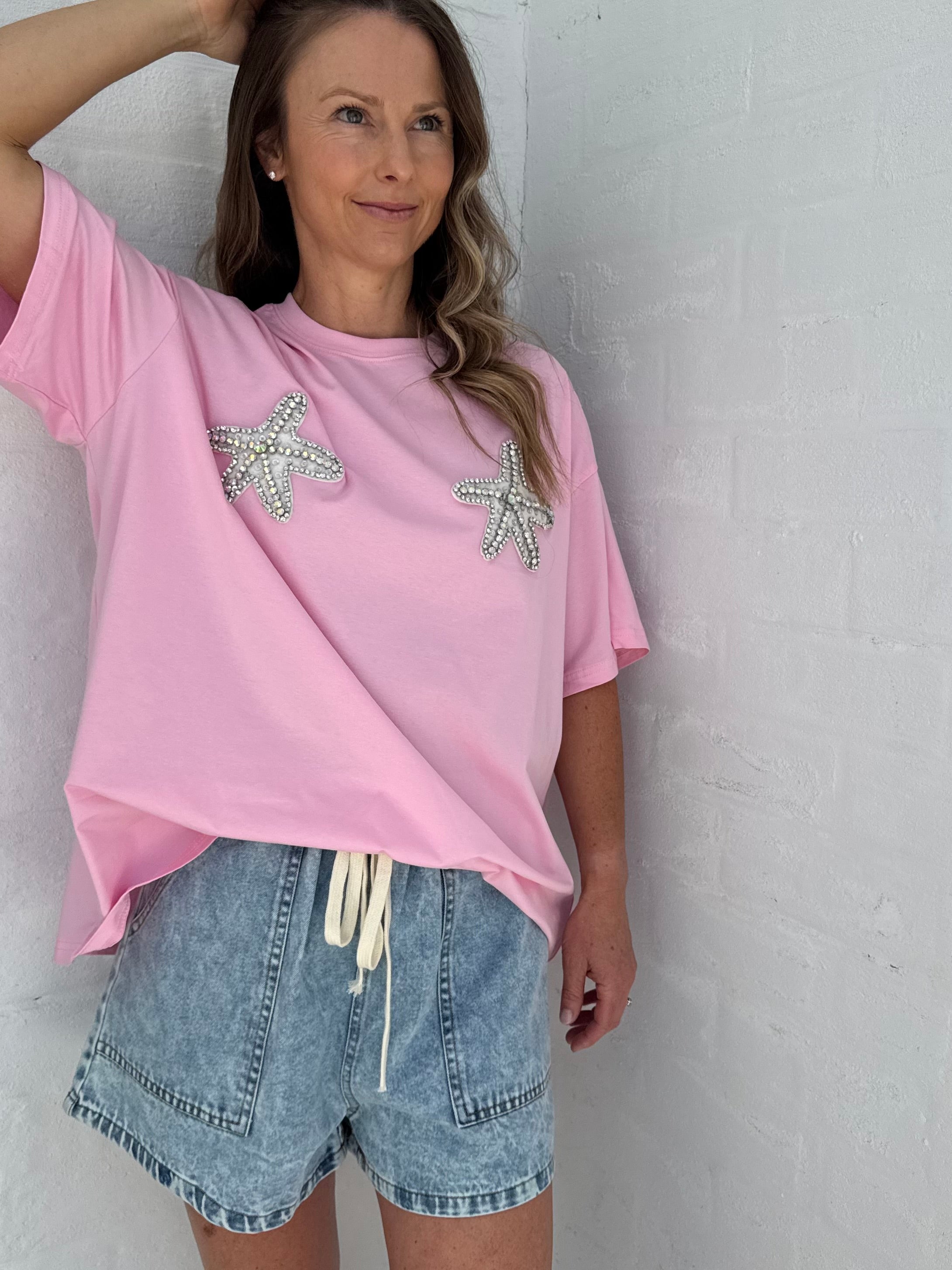 Starfish tee (Candy pink)