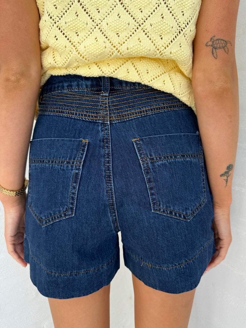 Analise Denim Shorts - Dark Blue