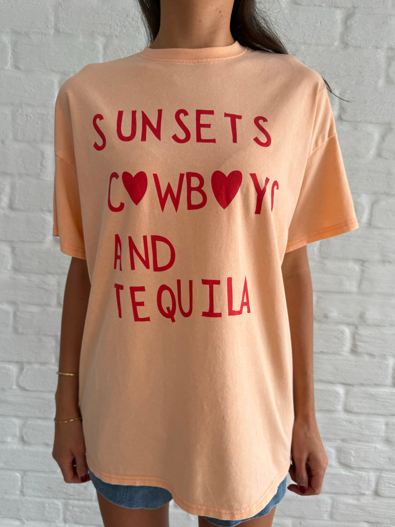 Sunsets and cowboys tee