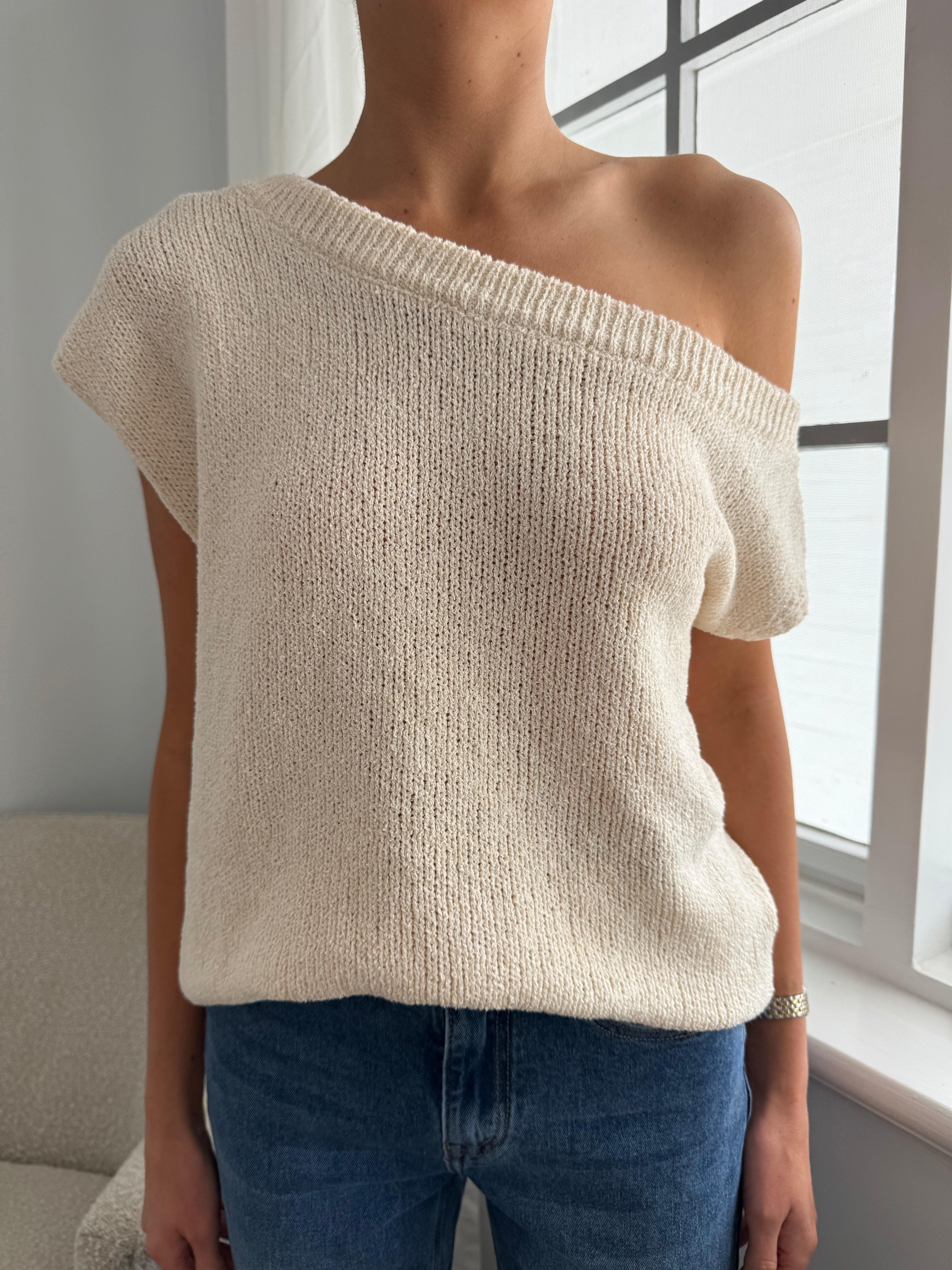 Pia off-shoulder Knit / Cream