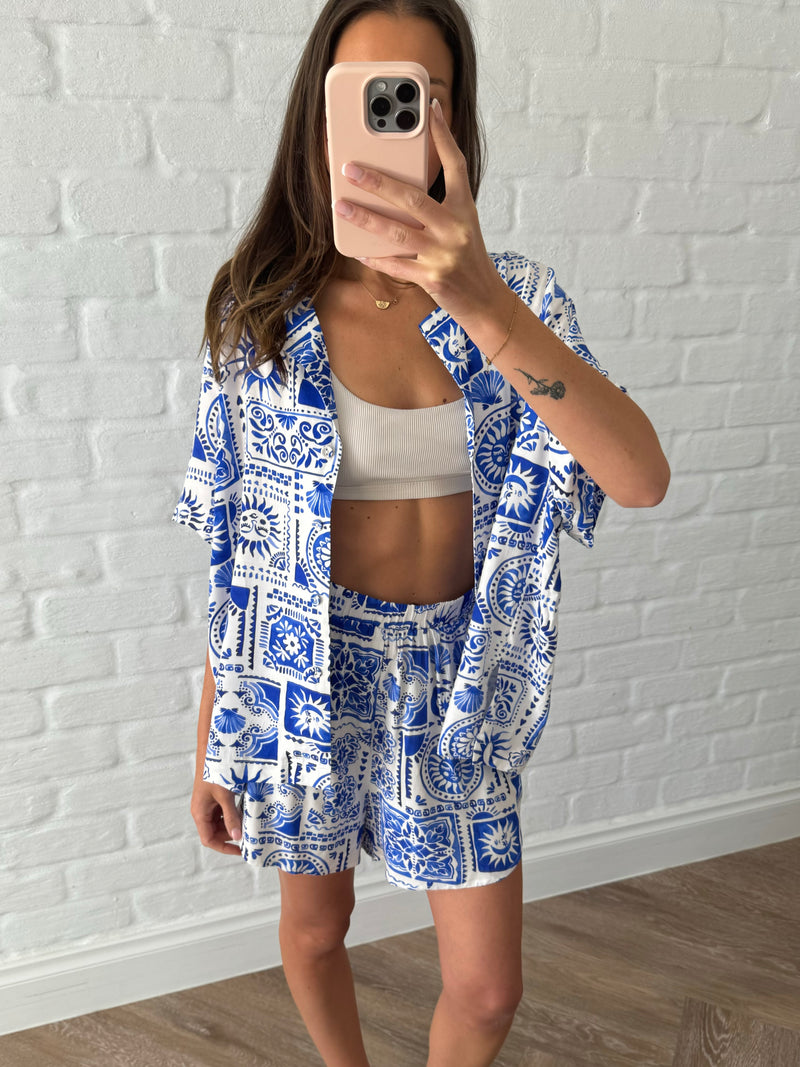 Yasmin shirt and short set/Blue