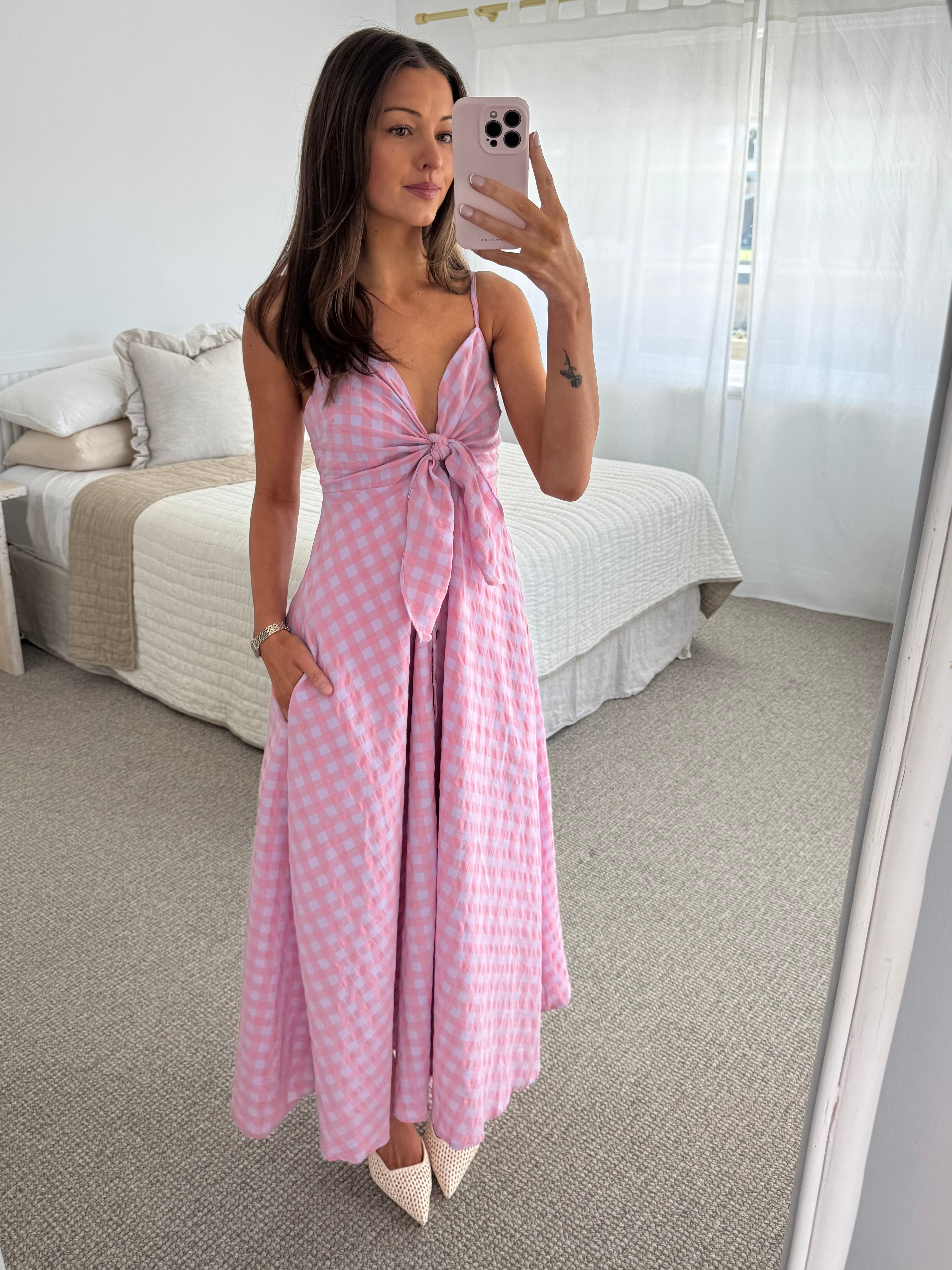 Candy gingham midi dress