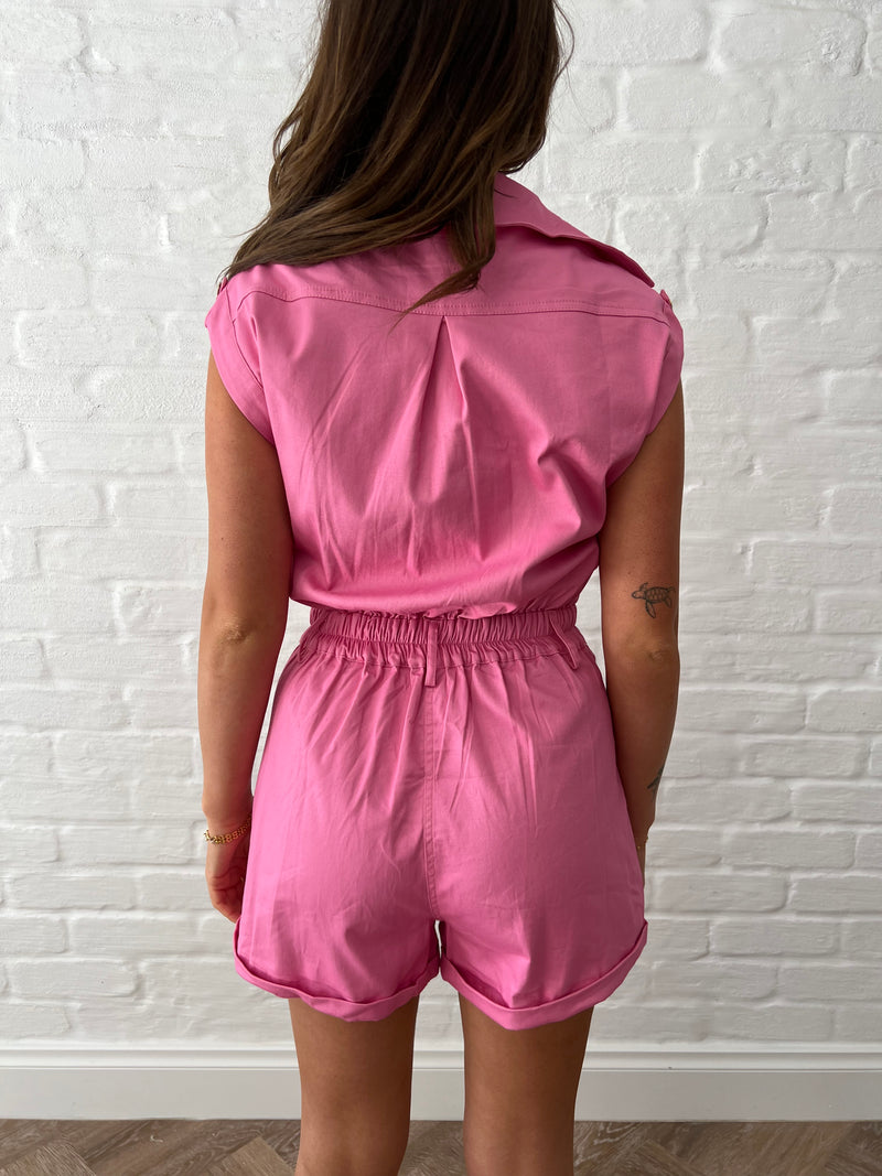 Malibu Playsuit -Pink - rnayclothing