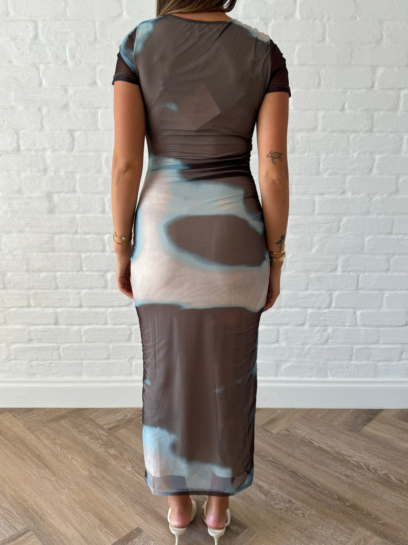 Jayla Mesh Dress / Blue - rnayclothing