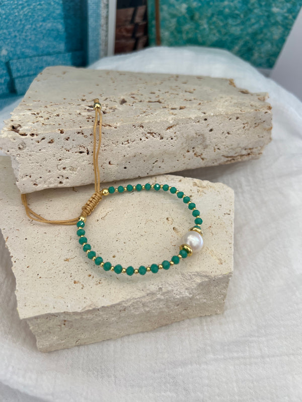 Sunburst Pearl bracelet / turquoise - rnayclothing