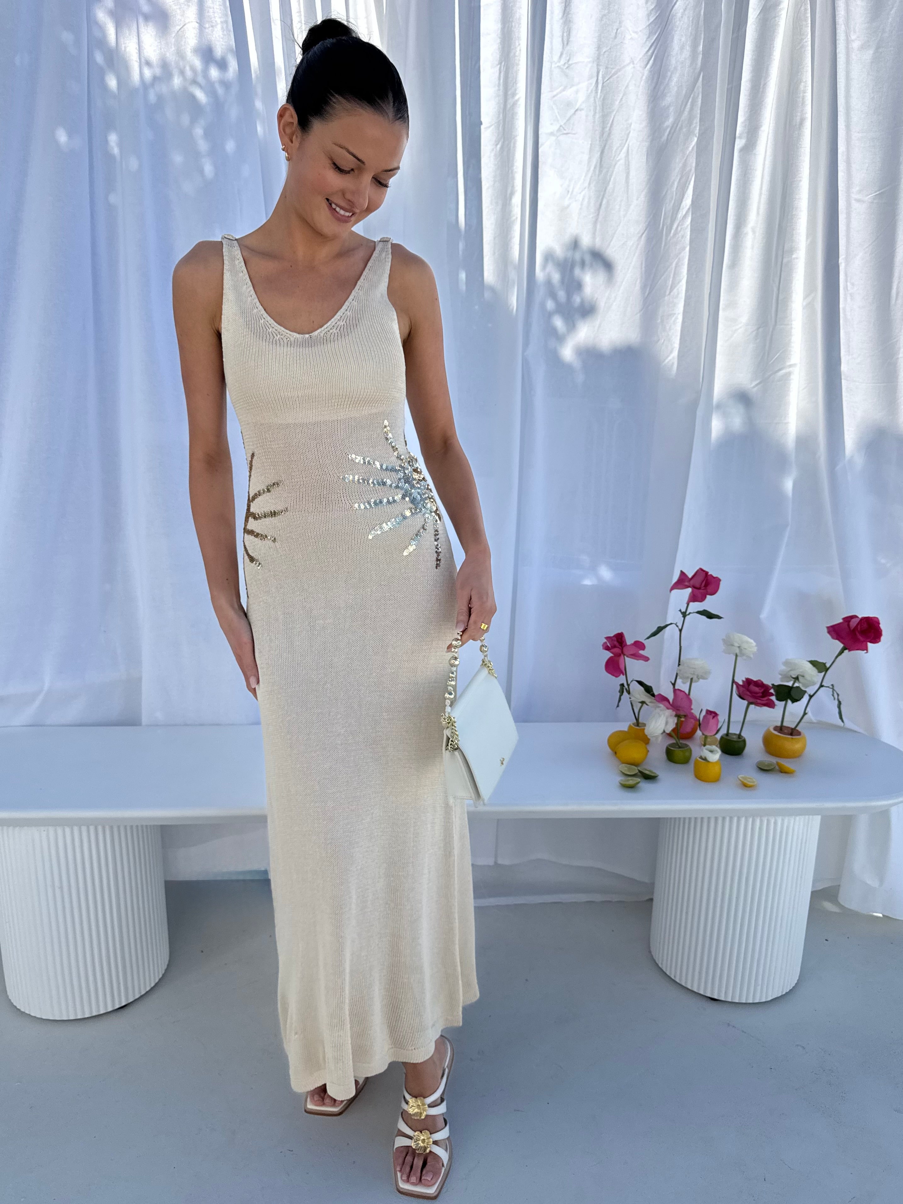 Solar radiance maxi dress (Natural)